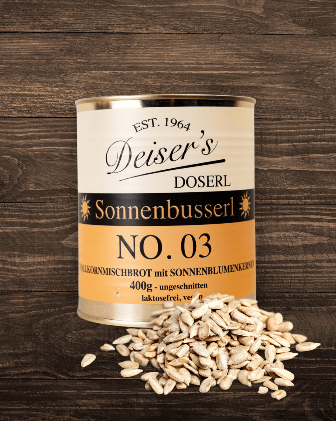 Vollkornischbrot mit Sonnenblumenkernen - Dosenbrot - DEISER